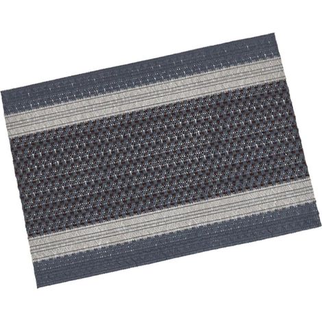 Protège-tables élégants tissés à la main, résistants aux éclaboussures et faciles à nettoyer, parfaits pour le café, le bureau ou la maison. Gris foncé/brun. (1/5)