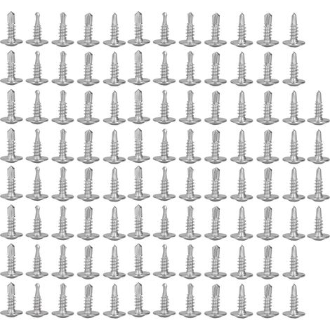100 vis autotaraudeuses, rondelles à tête Phillips, ensemble d'accessoires de fixation en acier inoxydable (4,2 x 13 mm / 0,17 x 0,51 po) (1/5)