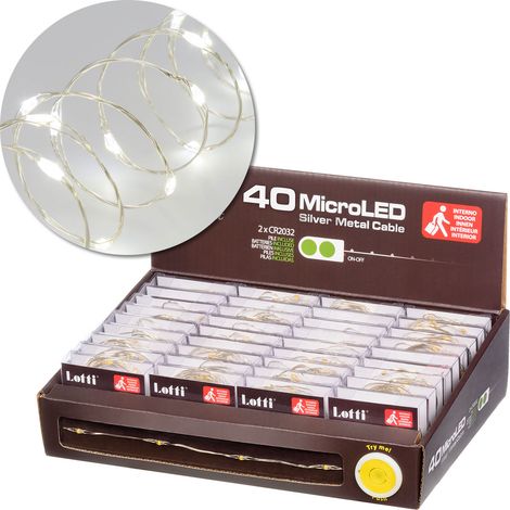 MicroLED Lichterkette 4m weiß fest 2xCR2032