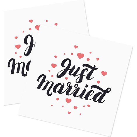 LANMOK Just Married Hochzeitsservietten, 40er-Set