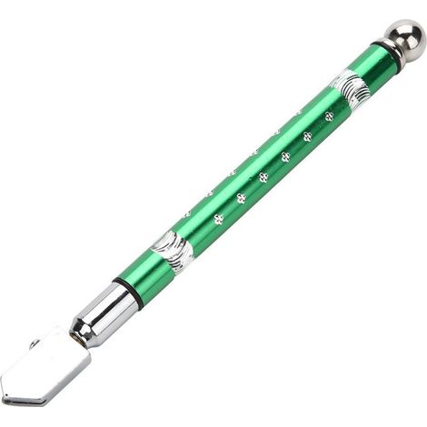 Coupe-verre portable de type roue avec poignée antidérapante pour coupe de verre de 3 à 15 mm (vert). (1/5)