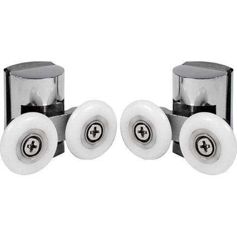 2 Pcs Rodillos para Puertas de Ducha 23mm Doble Rodillo para Puerta de Ducha Rueda de Repuesto Superiores de Puerta de Ducha (1/5)
