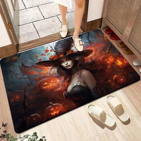 60x40cm Cm Paillasson D'halloween Pour Intrieur Et Extrieur, Tapis De Bienvenue Amusant-5 (1/5)
