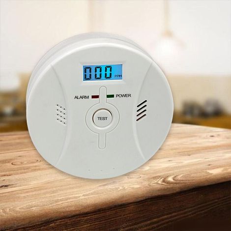 Kohlenmonoxidmelder mit LCD-Display, CO-Detektor, lauter 85-dB-Alarm, Kohlenmonoxidmelder mit Kohlenmonoxidsensor, batteriebetrieben (1/3)