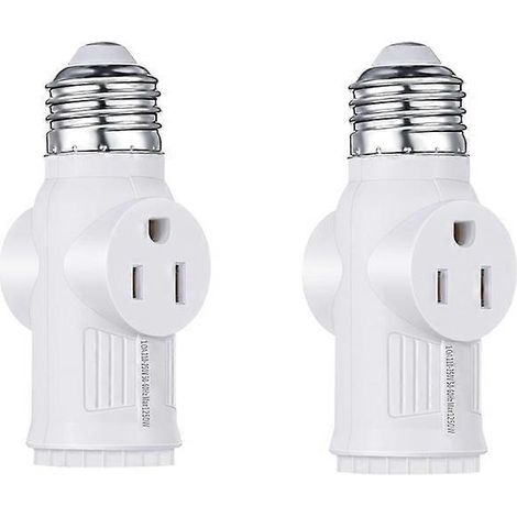 Lot de 2 adaptateurs douille E26 vers prise jack, conversion de douille E26 en prise jack 3 broches, prise à visser pour douilles de lampe (1/5)