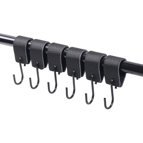 Kleiderhaken S Haken Lederhaken Metall ohne Bohren 6 Stück 6 Pack (1/5)