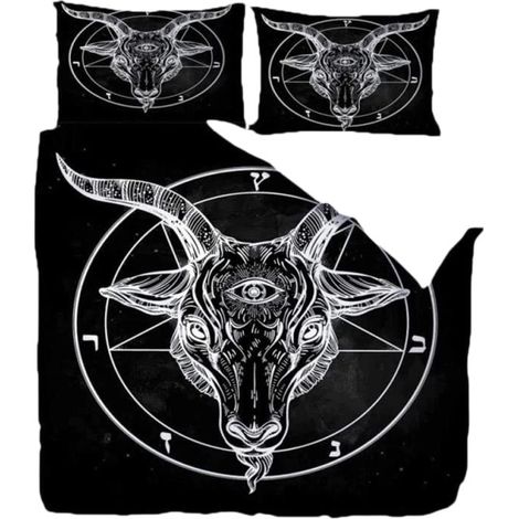 Housse de couette en microfibre, motif tête de taureau, 220 x 240 cm, hypoallergénique et respirante (1/4)