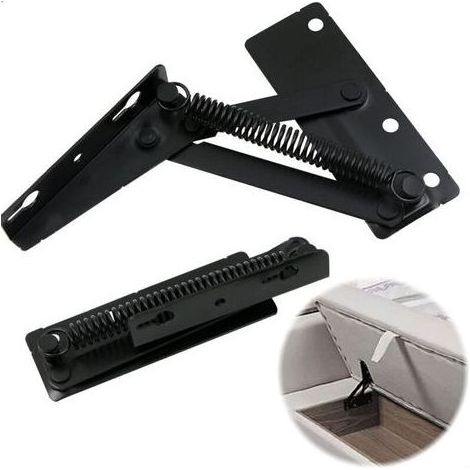 Ferrures Levage Ressort Raccord De CharnièRe - Support à Rabat CharnièRes D'Armoires Porte Pour Canapé Pliant, Lit Couvercle, Accessoires De Meubles (1/4)