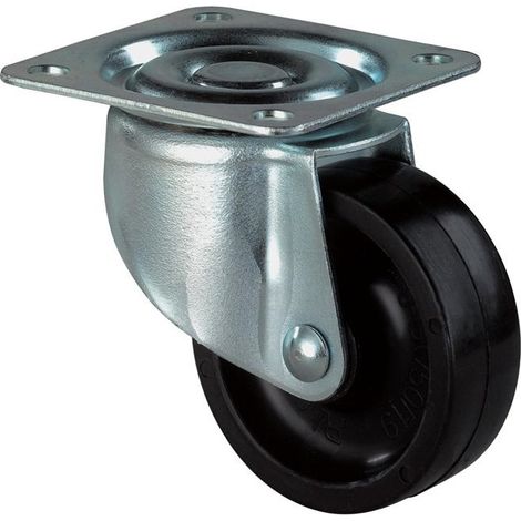 BS Rollen  roulette pivotante  à platine  plastique noir  palier lisse  40 mm  30 kg  - F25.040 (1/4)