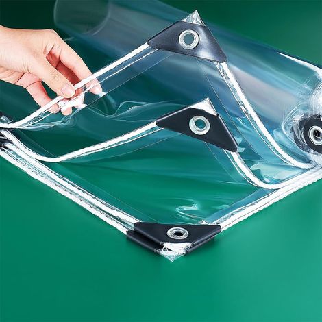 Bâche PVC Transparente avec Œillets, 420g/m² Bâche de Protection-1x2m (1/5)