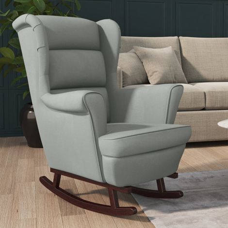 Mecedora con respaldo alto de terciopelo y madera maciza vidaXL