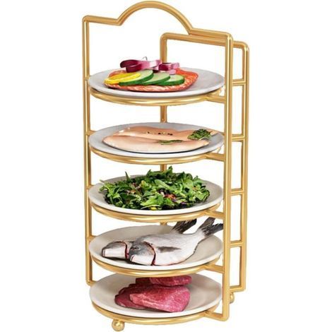 pair Étagère de préparation des aliments pour la cuisine, égouttoir à vaisselle à plusieurs niveaux, étagère murale pour comptoir (1/4)