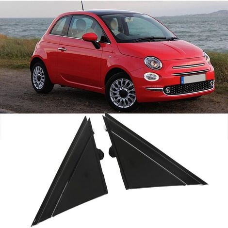 Couvercle Rétroviseur - Garniture Triangle Plaque Latérale - Pour Fiat 500 2012-2017 - Noir Brillant - Pièce de Remplacement ×1