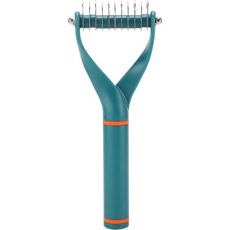 Doppelseitiger, Y-förmiger Hundehaarentwirrer, Werkzeug zum Entfernen von abgestorbenen Haaren und Unterwolle, Pflegekamm mit ergonomischem Griff (1/5)