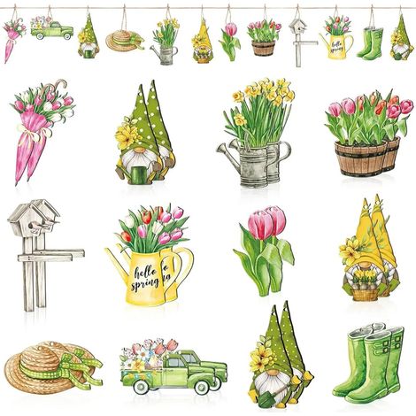 24pcs Décorations à ressorts en bois Dryx et pendule de fleurs pour la décoration intérieure / extérieure de portes, fenêtres et arbres (1/5)