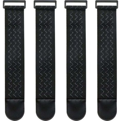 Sangle Elastique avec Silicone Antidérapant - Attache Cable Fermoir Réutilisable Polyvalents Organisateur Rangement pour des Rallonges Câbles Cordes Tuyaux D’arrosage Vélos Bagages, 4 Pièces (1/5)