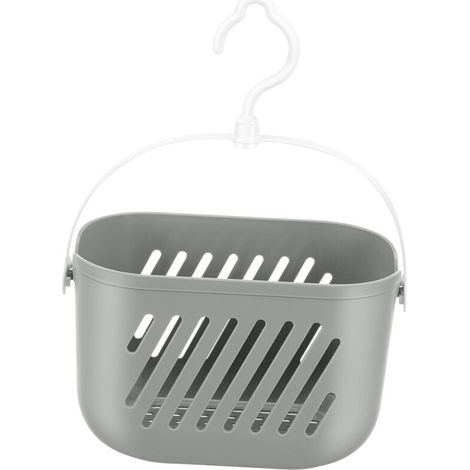 Cesta colgante de almacenamiento de 1 pieza con organizador, práctico organizador de cocina y baño para artículos de aseo y accesorios, fácil instalación, color gris.