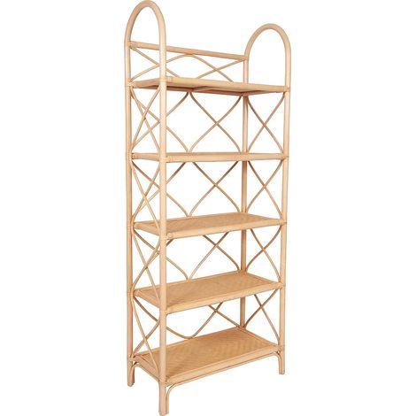 Scaffale con 5 ripiani in rattan e bambù - Naturale - ZARYNO (1/5)
