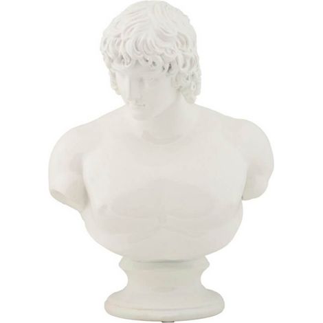 Scultura antica centurione in poliresina colore bianco per decorazioni ambienti (1/5)