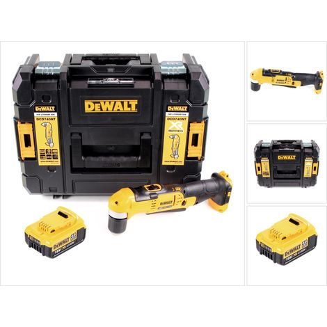 Trapano angolare a batteria Dewalt DCD 740 NT 18 V 33 Nm + 1 batteria da 4,0 Ah + TSTAK - senza caricabatterie