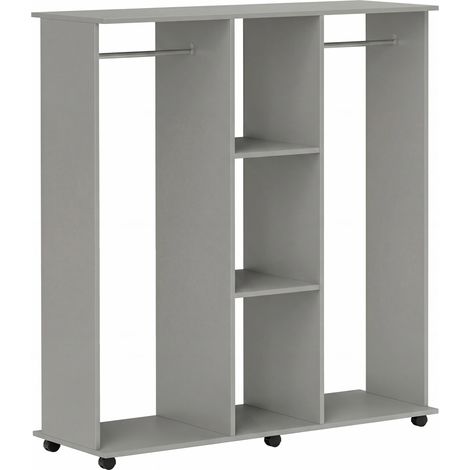 Mobile offene Kleiderstange mit Rollen 120 x 40 x 128 cm grau MODENUIT (1/5)
