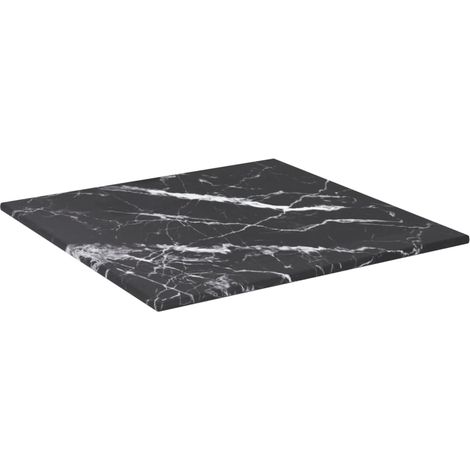 Maison Exclusive - Piano Tavolo Nero 30x30 cm 6 mm Vetro Temperato Design Marmo