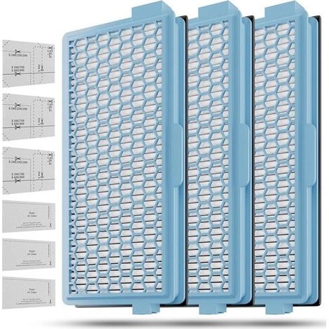 3X Filtres HEPA pour Miele Aspirateur Partie Compact C1-C2 Complet C2- C3 S8340 +3 Filtres Purification de L'Air + 3 Filtres Moteur (1/4)