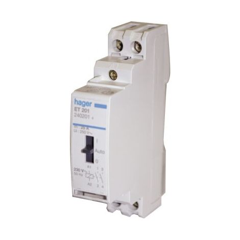 Hager – Contacteur jour/nuit 25A 230V – Gestionnaire d'énergie pour chauffage électrique – Temps de réponse 15ms – ETC225
