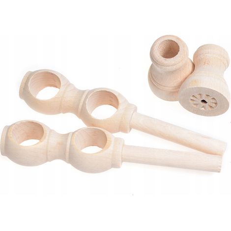Soporte doble de madera para barra de cortina, diámetro 28 mm, sin tratar, 2 unidades. (1/5)