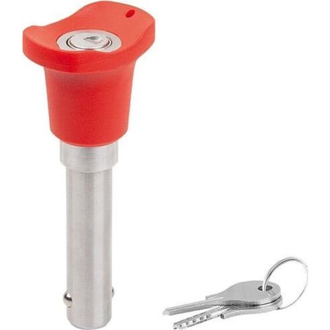 KIPP Kugelsperrbolzen abschließbar D1=8 L=20 Edelstahl 1.4305 (1/3)