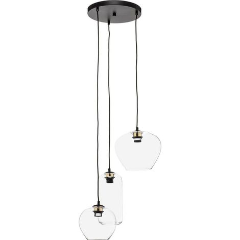 [NEUWERTIG] B-Ware Euluna Hängeleuchte Kaja Hängelampe Deckenlampe E27 Dreiflammig Glasschirme Klar