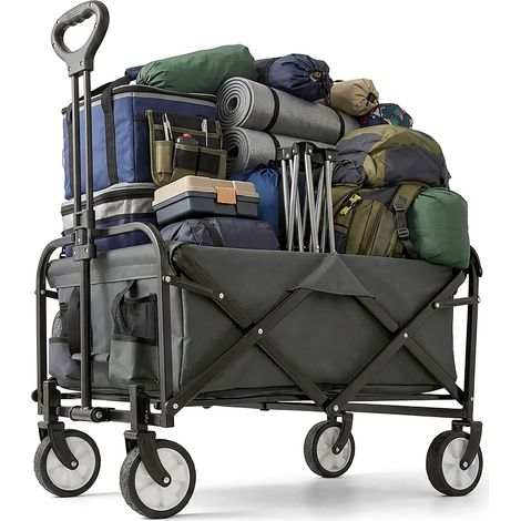 Faltbarer Bollerwagen mit verstellbarem Griff und großem Fassungsvermögen