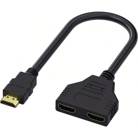 Adaptateur répartiteur de câble : 1 entrée/2 sorties, mâle vers double femelle, compatible avec deux téléviseurs de même taille, affichage miroir 1080P (non extensible) (1/5)