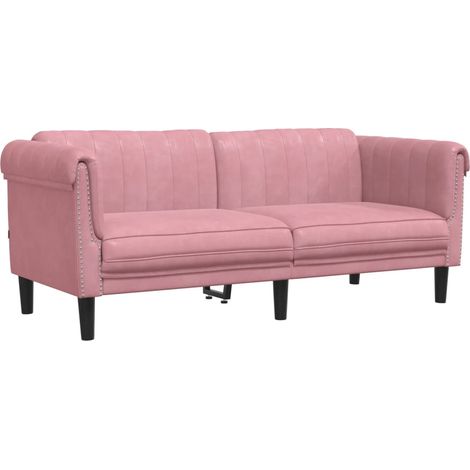 Canapé  Sofa à 2 places rose velours