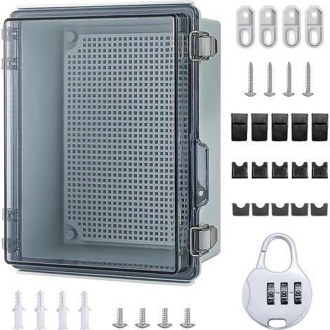 Coffret Electrique Etanche, IP66 Boite Etanche Electrique Exterieur, Boîte de Derivation Etanche avec Accessoires De Montage Mural Et Serrure (29 19 14cm) (1/5)