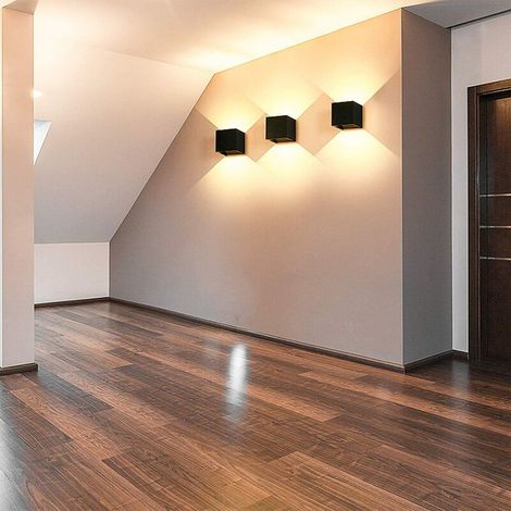 Applique Murale - Aluminium - 12 W - Lumière Blanche Chaude - Pour Intérieur Salon Chambre Bureau Couloir - Lot de 3 (1/4)