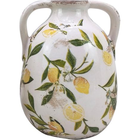 Signes Grimalt Jarrón Decoracion Jarron Limones S Jarrones Y Portavelas Amarillo 14x14x18cm 34939