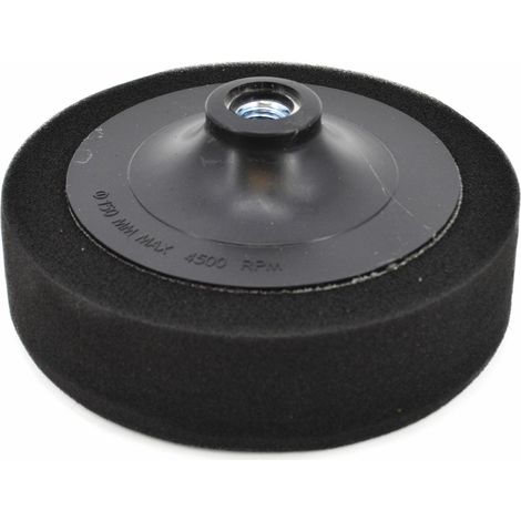 AWTOOLS, Disco pulidor 125 mm, esponja negra M14, herramienta de pulido, ideal para metal, plástico y madera, para acabados suaves y brillantes, restauración y mantenimiento, color negro.