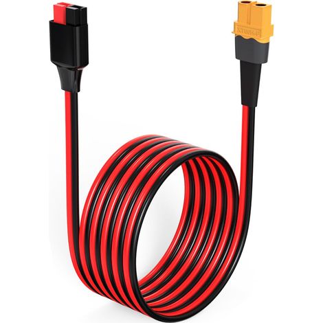 12 AWG Anderson vers XT60 Adaptateur, câble de 45 A Anderson mâle vers XT60 femelle pour générateur solaire, station d'énergie, panneau solaire (1,8M) (1/5)