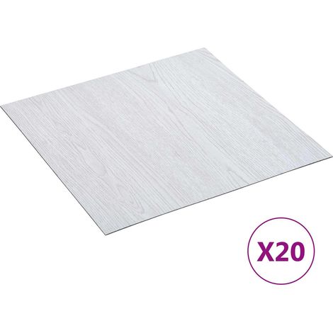 vidaXL Tablones de suelo autoadhesivos Blanco 30,5 x 30,5 cm 20 uds. (1/2)