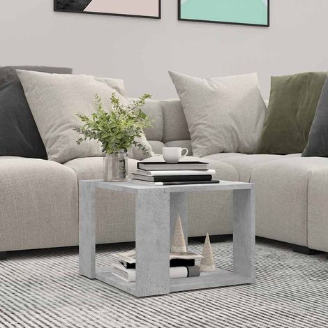 Table basse Table d'appoint pour Salon Chambre - Gris béton 40x40x30 cm Bois d'ingénierie BV279369 - BonneVie (1/4)