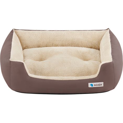 Panier pour chien moyen 70 cm x 55 cm – Lit confortable en tissu marron – Pour animaux de compagnie – Design ergonomique (1/5)