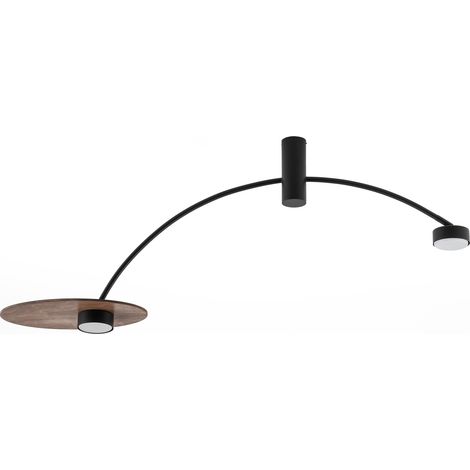 Plafonnier moderne 2x8W GX53 HEFT Nowodvorski noir bois (1/5)