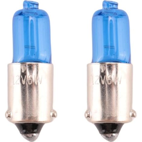 2X H6W BAX9S 6W Lampada di parcheggio, luce di posizione per auto bianca allo xeno, 12V 5000K (1/4)