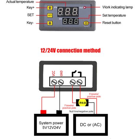 Eosnow 3230 Temperaturregler Digitalanzeige Thermostatmodul Steuerschalter Mikroheizung Kühlpanel