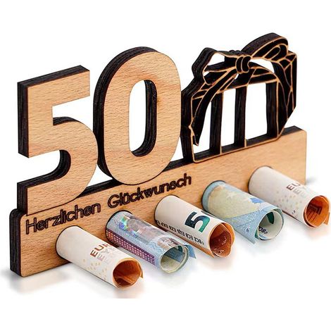 Boîte À Argent En Bois - Support En Bouleau Épaisseur 5 Mm - Dimensions 20 X 10 Cm - Pour Cadeau D'anniversaire Ou De Fête - 1 Pièce (1/5)