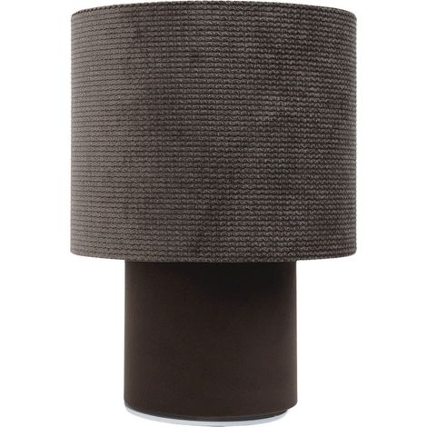 Lampe de chevet Twist - Lampe en velours structurel marron et pied lisse marron (1/5)