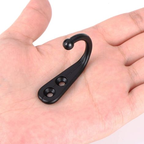 10pcs crochets muraux noirs crochets noirs livrés avec des vis de montage (1/2)