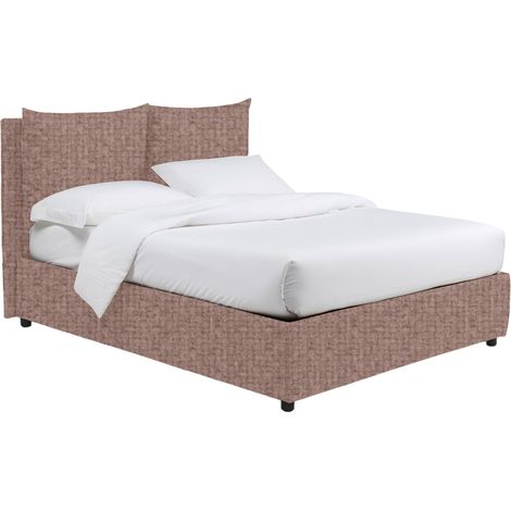 Letto Matrimoniale Formby, Sfoderabile, Contenitore Made in Italy, Rosa Antico