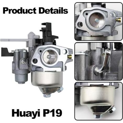 Carburateur Huayi P19 OEM 16100-ZH8-W61 GX160, compatible avec les mini-motos souffleuses à neige et nettoyeurs haute pression Honda Loncin 5.5PS 6.5PS, Coleman CT200U BT200X KT196 196cc 224cc MB165 M (1/3)